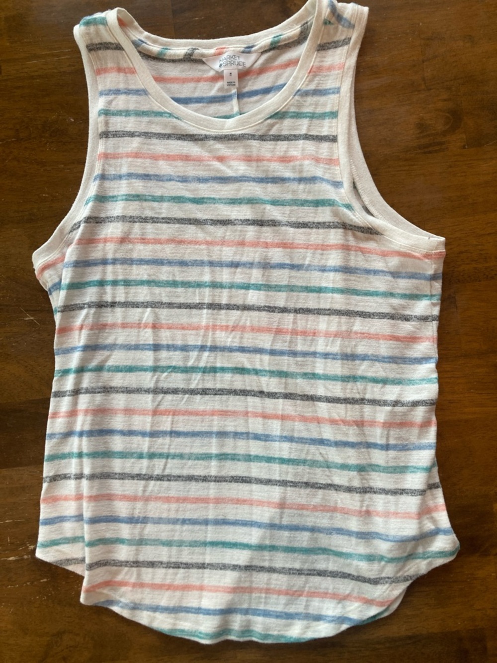 Striped Sleeveless Tank Top - Multicolor Stripes
